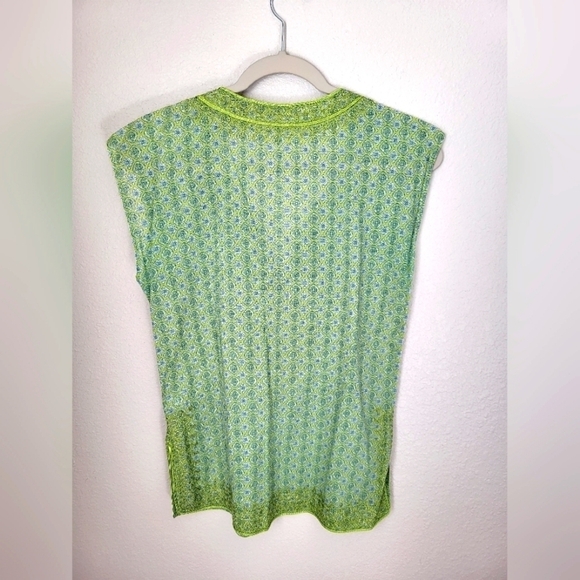 New York Company Women's Green Sleeveless Embroidered Blouse Size XS - Picture 7 of 7
